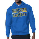 MLB Milwaukee Brewers Starter Team Mesh Print Graphic Pullover Hoodie