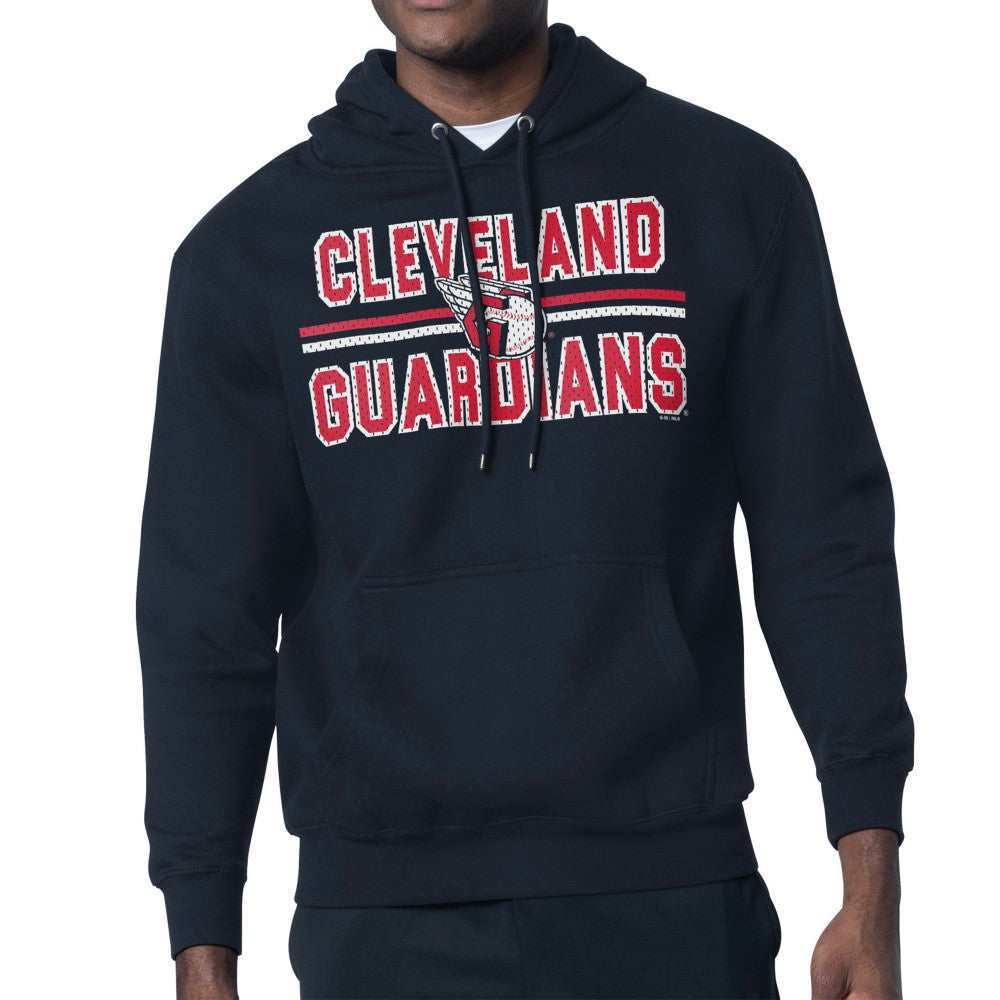 MLB Cleveland Guardians Starter Team Mesh Print Graphic Pullover Hoodie
