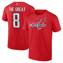 NHL Red Alexander Ovechkin Washington Capitals NHL All-Time Leading Goal Scorer Name & Number T-Shirt