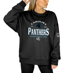 Gameday Couture Women's Oversized Players Only Black Label Pullover Sweatshirt - Carolina Panthers