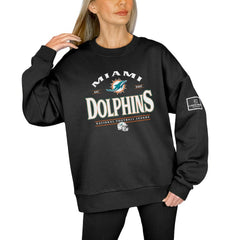 Gameday Couture Women's Oversized Players Only Black Label Pullover Sweatshirt - Miami Dolphins
