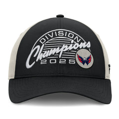 NHL Black/Gray Washington Capitals Fanatics 2025 Metropolitan Division Champions Locker Room Adjustable Hat