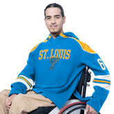 NHL Blue St. Louis Blues G-III Sports by Carl Banks Adaptive Wear Lord Stanley Hooded Long Sleeve Sweatshirt