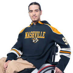 NHL Navy Nashville Predators G-III Sports by Carl Banks Adaptive Wear Lord Stanley Hooded Long Sleeve Sweatshirt