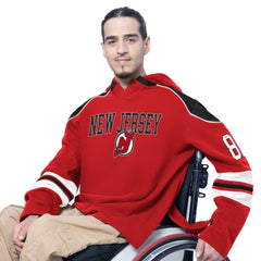 NHL Red New Jersey Devils G-III Sports by Carl Banks Adaptive Wear Lord Stanley Hooded Long Sleeve Sweatshirt