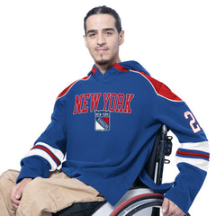 NHL Royal New York Rangers G-III Sports by Carl Banks Adaptive Wear Lord Stanley Hooded Long Sleeve Sweatshirt