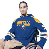 NHL Royal Buffalo Sabres G-III Sports by Carl Banks Adaptive Wear Lord Stanley Hooded Long Sleeve Sweatshirt