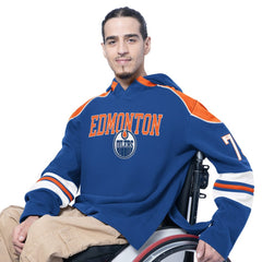 NHL Royal Edmonton Oilers G-III Sports by Carl Banks Adaptive Wear Lord Stanley Hooded Long Sleeve Sweatshirt