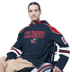 NHL Navy Columbus Blue Jackets G-III Sports by Carl Banks Adaptive Wear Lord Stanley Hooded Long Sleeve Sweatshirt