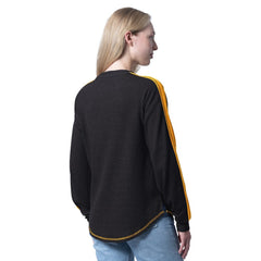 NHL Black Boston Bruins G-III 4Her by Carl Banks Women's Advantage Thermal Long-Sleeve Tri-Blend T-Shirt