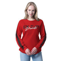 NHL Red New Jersey Devils G-III 4Her by Carl Banks Women's Advantage Thermal Long-Sleeve Tri-Blend T-Shirt