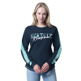 NHL Deep Sea Blue Seattle Kraken G-III 4Her by Carl Banks Women's Advantage Thermal Long-Sleeve Tri-Blend T-Shirt