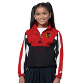 NHL Black/Red Chicago Blackhawks Starter Girls Key Player Half Zip Jacket