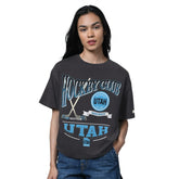 NHL Heather Black Utah Hockey Club Starter Women's Oversized Hall of Fame T-Shirt