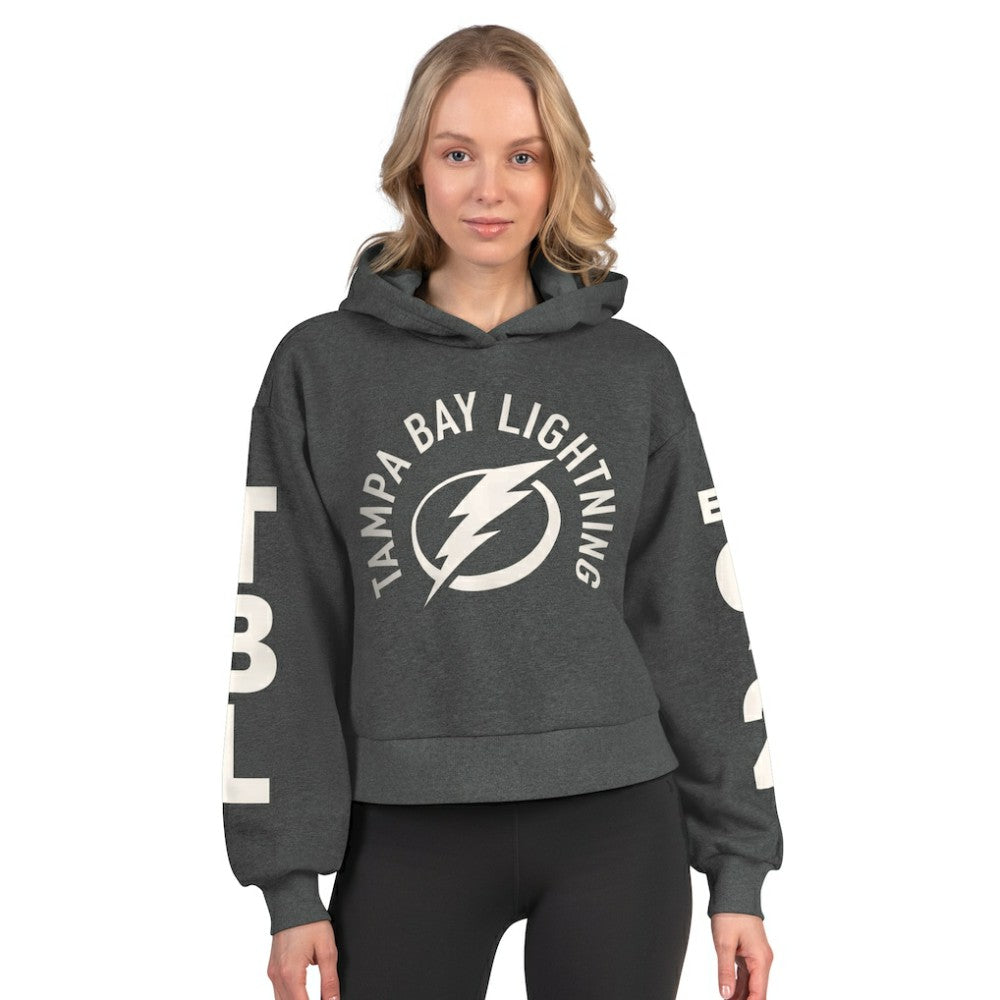 NHL Heather Charcoal Tampa Bay Lightning Starter Women's Star Player Cropped Fleece Hoodie
