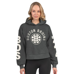 NHL Heather Charcoal Boston Bruins Starter Women's Star Player Cropped Fleece Hoodie