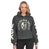 NHL Heather Charcoal Vegas Golden Knights Starter Women's Star Player Cropped Fleece Hoodie