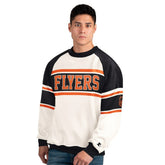 NHL White Philadelphia Flyers Starter Male Adult Defense Fleece Crewneck Sweatshirt