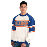 NHL White New York Islanders Starter Male Adult Defense Fleece Crewneck Sweatshirt