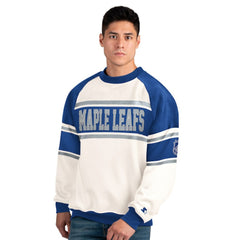 NHL White Toronto Maple Leafs Starter Male Adult Defense Fleece Crewneck Sweatshirt