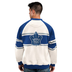 NHL White Toronto Maple Leafs Starter Male Adult Defense Fleece Crewneck Sweatshirt