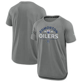 NHL Heather Gray Edmonton Oilers Fanatics 2025 Stanley Cup Playoffs Authentic Pro Rink Performance T-Shirt