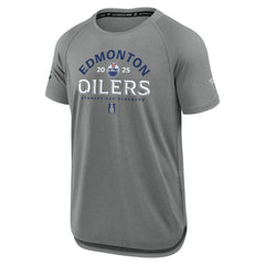 NHL Heather Gray Edmonton Oilers Fanatics 2025 Stanley Cup Playoffs Authentic Pro Rink Performance T-Shirt