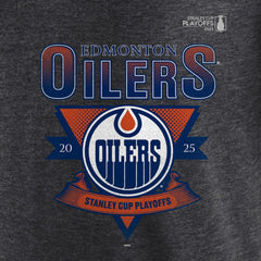 NHL Heather Charcoal Edmonton Oilers Fanatics 2025 Stanley Cup Playoffs Crossbar Tri-Blend T-Shirt