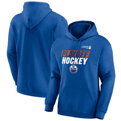 NHL Royal Edmonton Oilers Fanatics 2025 Stanley Cup Playoffs Breakout Fleece Pullover Hoodie