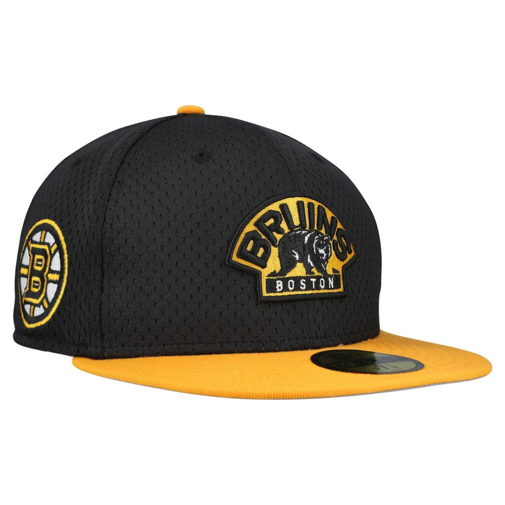 NHL Black/Gold Boston Bruins New Era Mesh Crown Two-Tone 59FIFTY Fitted Hat