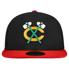 NHL Black/Red Chicago Blackhawks New Era Mesh Crown Two-Tone 59FIFTY Fitted Hat