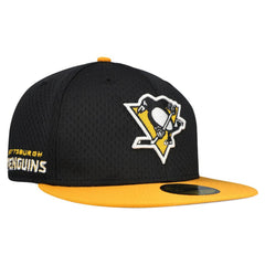 NHL Black/Gold Pittsburgh Penguins New Era Mesh Crown Two-Tone 59FIFTY Fitted Hat