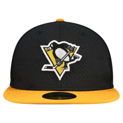 NHL Black/Gold Pittsburgh Penguins New Era Mesh Crown Two-Tone 59FIFTY Fitted Hat