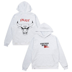 NBA Enjoy Basketball x Chicago Bulls Unisex Hoop Enthusiast Capsule Collection Pullover Hoodie - Heather Gray on sale