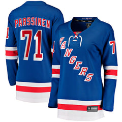 NHL Blue Juuso Parssinen New York Rangers Fanatics Women's Home Breakaway Player Jersey
