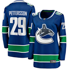 NHL Blue Marcus Pettersson Vancouver Canucks Fanatics Women's Home Breakaway Player Jersey