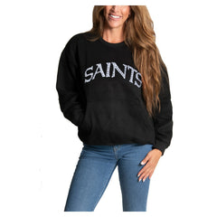 Cuce Women's Chenille Jeweled Sweatshirt - New Orleans Saints