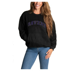 Cuce Women's Chenille Jeweled Sweatshirt - Baltimore Ravens