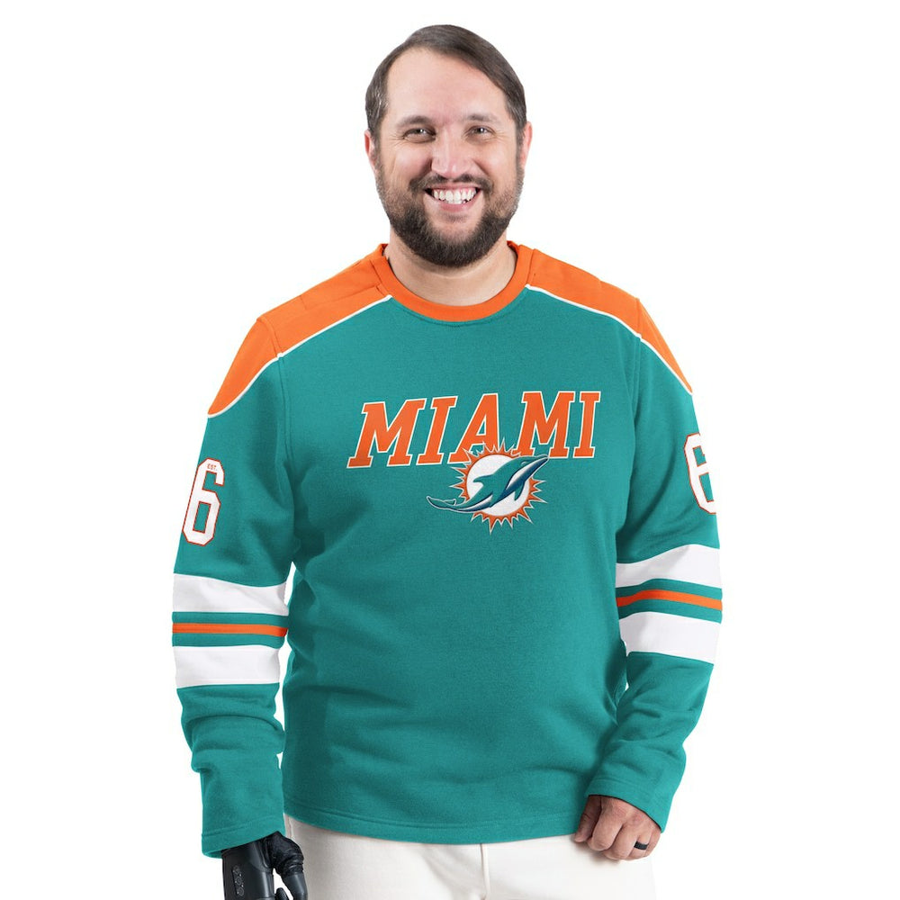G-III Sports by Carl Banks Adaptive Lord Stanley Crewneck Sweatshirt - Miami Dolphins