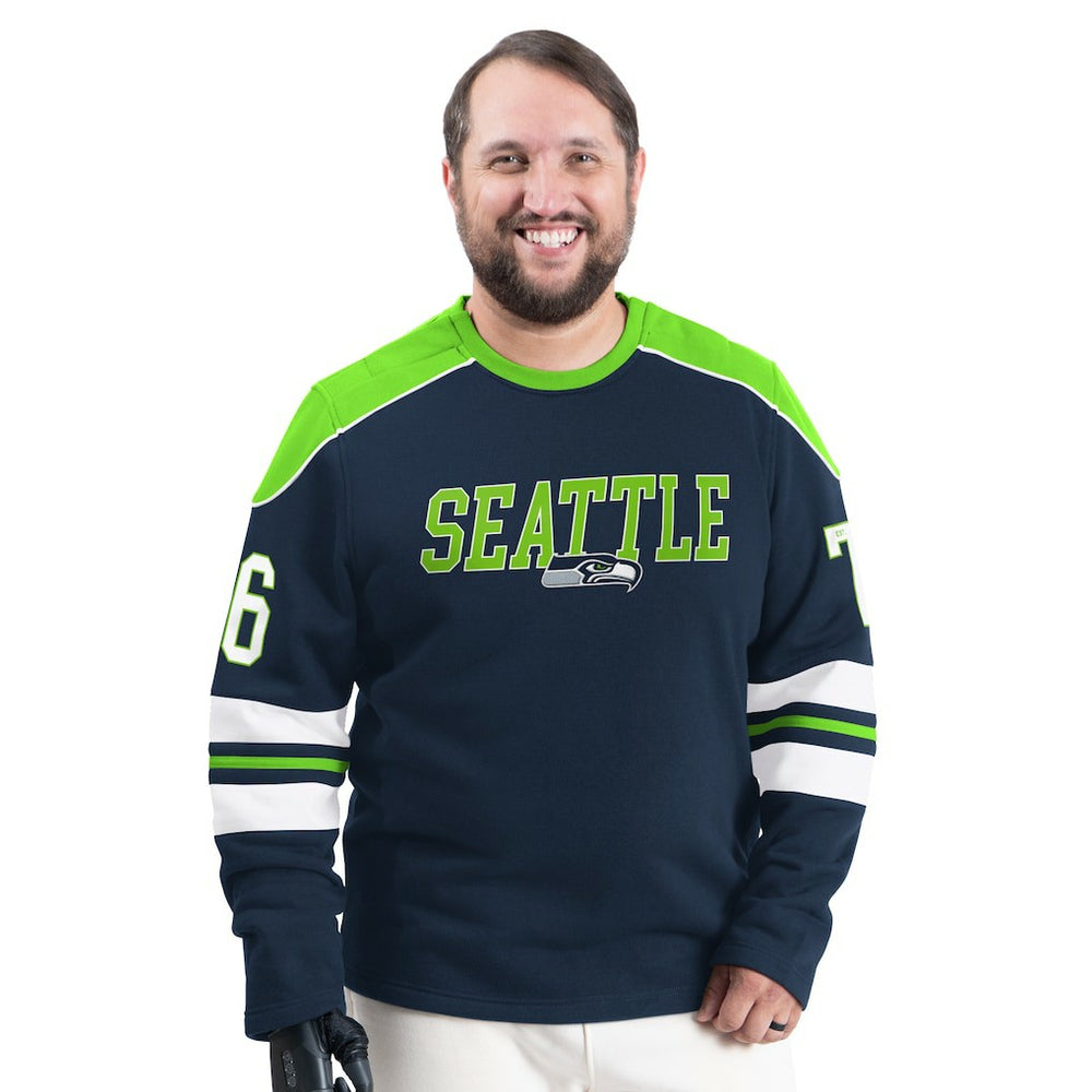G-III Sports by Carl Banks Adaptive Lord Stanley Crewneck Sweatshirt - Seattle Seahawks