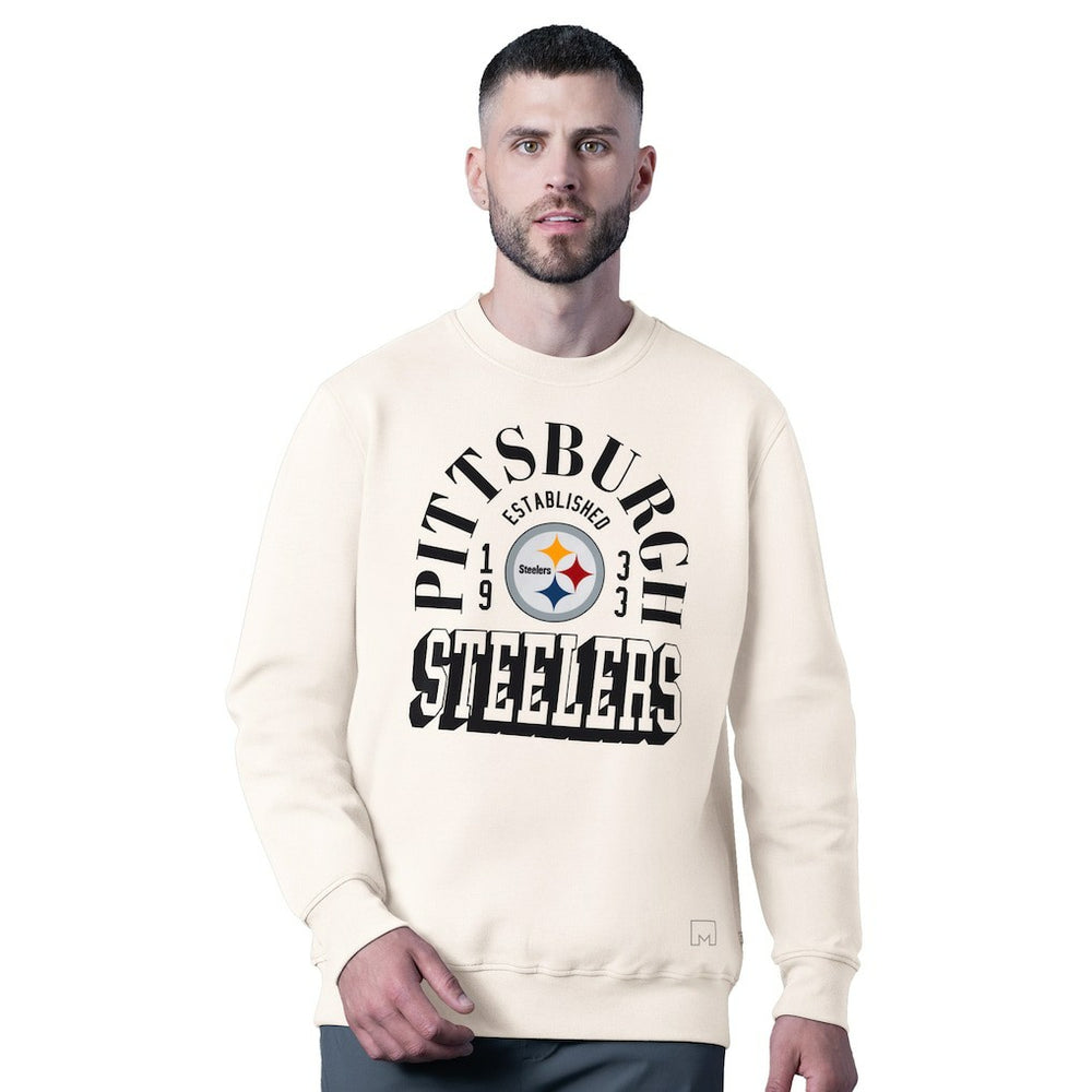 MSX by Michael Strahan Whiteout Tri-Blend Sweatshirt - Pittsburgh Steelers