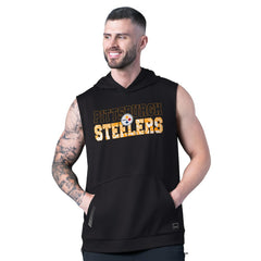 MSX by Michael Strahan Tri-Blend Rebound Sleeveless Hoodie - Pittsburgh Steelers