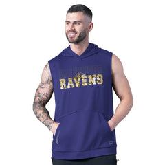 MSX by Michael Strahan Tri-Blend Rebound Sleeveless Hoodie - Baltimore Ravens