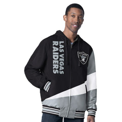 G-III Sports by Carl Banks Dual Threat Reversable Full-Zip Hooded Jacket - Las Vegas Raiders