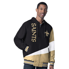 G-III Sports by Carl Banks Dual Threat Reversable Full-Zip Hooded Jacket - New Orleans Saints