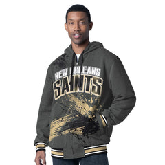 G-III Sports by Carl Banks Dual Threat Reversable Full-Zip Hooded Jacket - New Orleans Saints