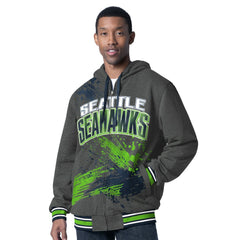 G-III Sports by Carl Banks Dual Threat Reversable Full-Zip Hooded Jacket - Seattle Seahawks
