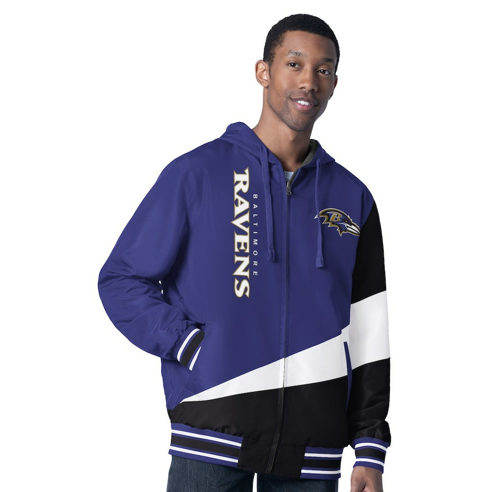 G-III Sports by Carl Banks Dual Threat Reversable Full-Zip Hooded Jacket - Baltimore Ravens