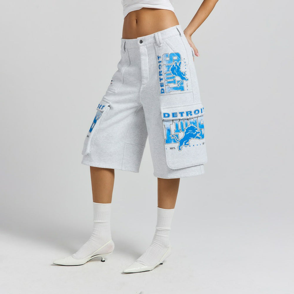 Off Season x NFL Women's Fleece Cargo Shorts - Detroit Lions