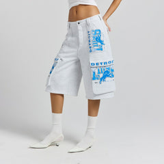 Off Season x NFL Women's Fleece Cargo Shorts - Detroit Lions